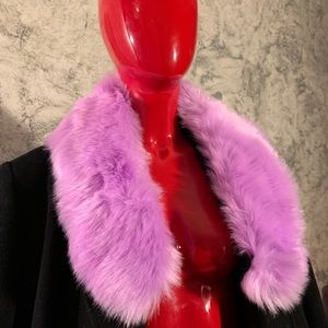 Faux Fur (Detachable) Collar. Lavender